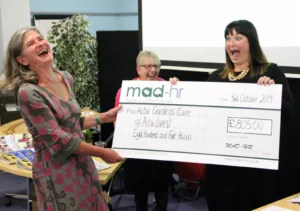MAD-HR present ActivGardens with money raised at Suffolk Chamber Prestige Dinner