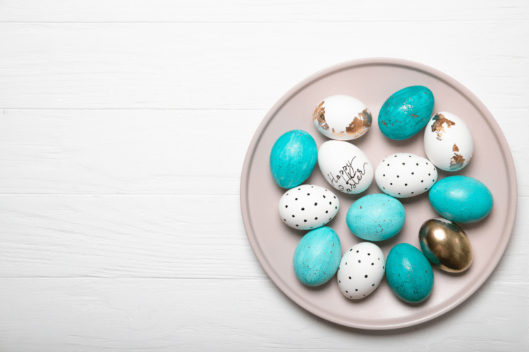 easter eggs in a bowl