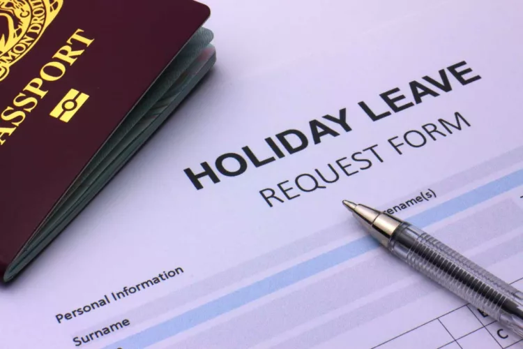 Annual leave form with passport